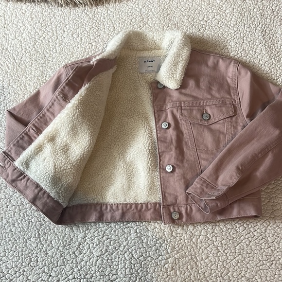 Big Girls L 10/12 Old Navy Denim/Sherpa jacket - Picture 2 of 2